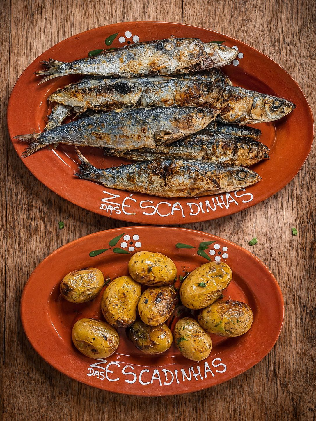 Sardinhas assadas com batata a murro